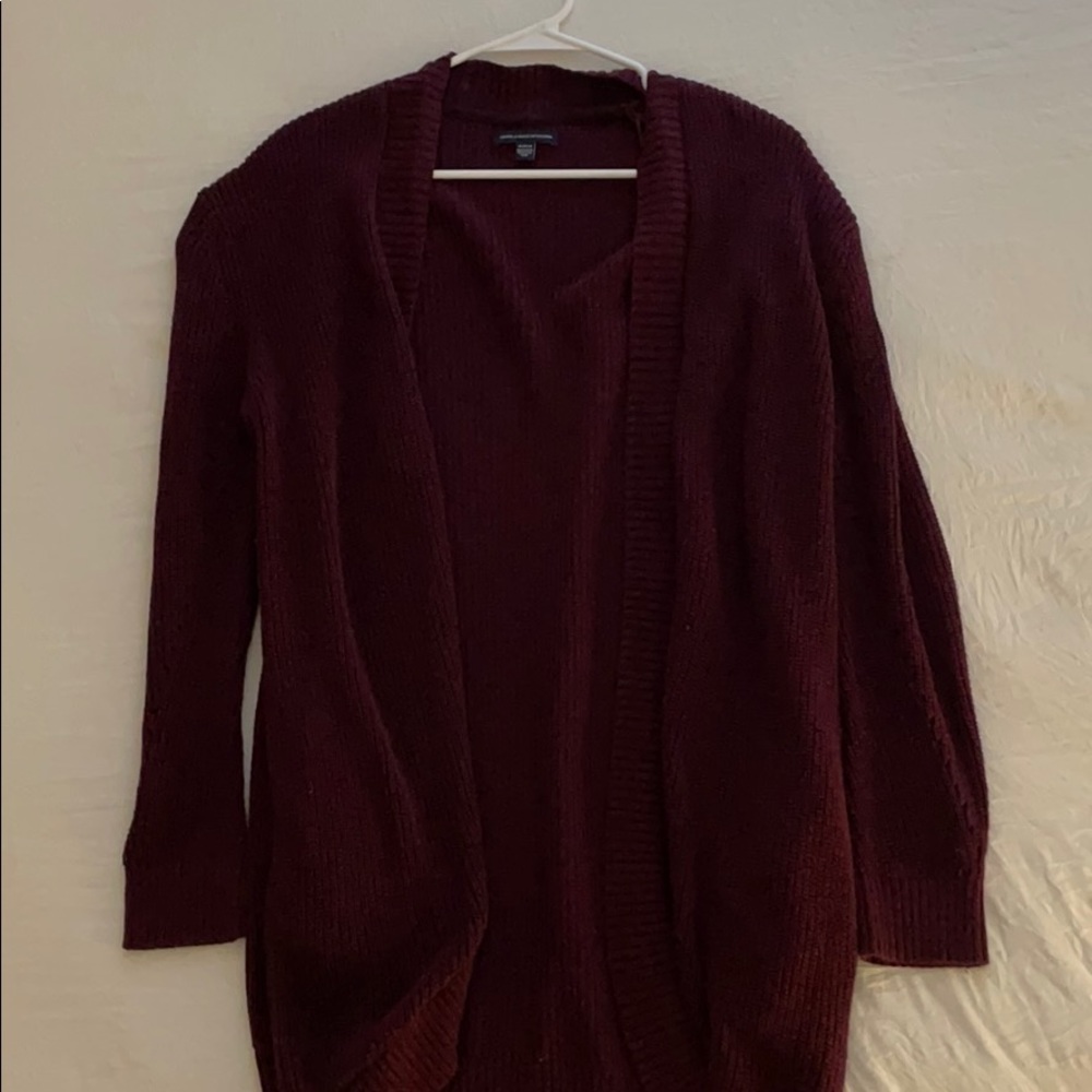 American Eagle Maroon Long Cardigan